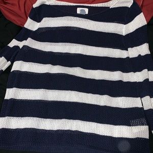 Long sleeve striped knit sweater